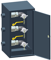 3-Way Offset Fill Cabinet Rear Entry