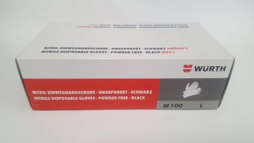 L Black Nitrile Powder-Free Disposable Gloves (x100)